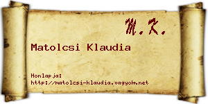 Matolcsi Klaudia névjegykártya